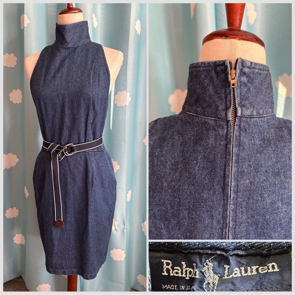 Ralph Lauren Blue Denim Midi Dress
